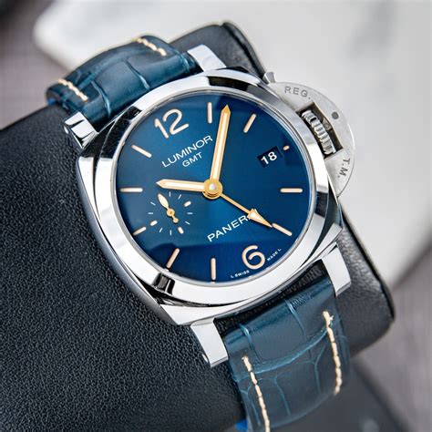 panerai gmt blue dial|luminor panerai tourbillon price.